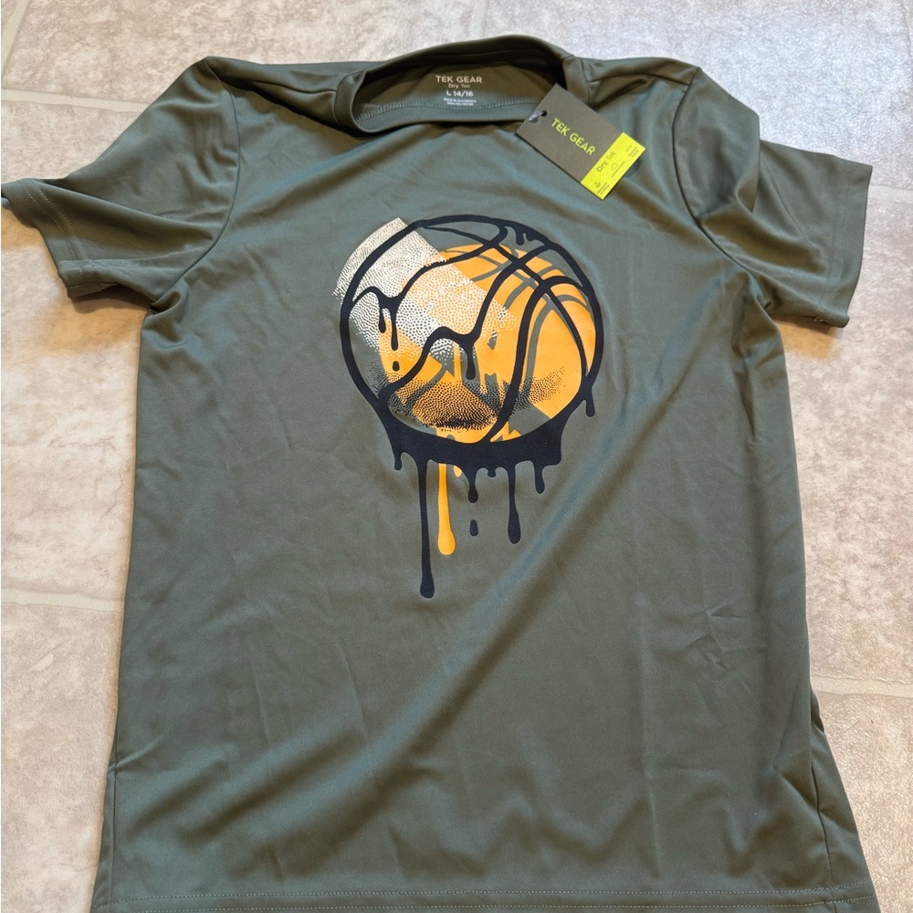 Tek Gear Olive Drip Basketball Tee